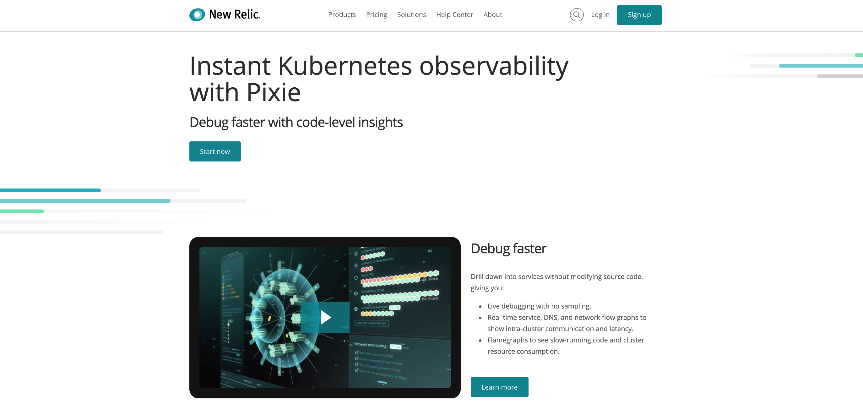 Pixie by New Relic Kubernetes Monitoring SaaS Platform