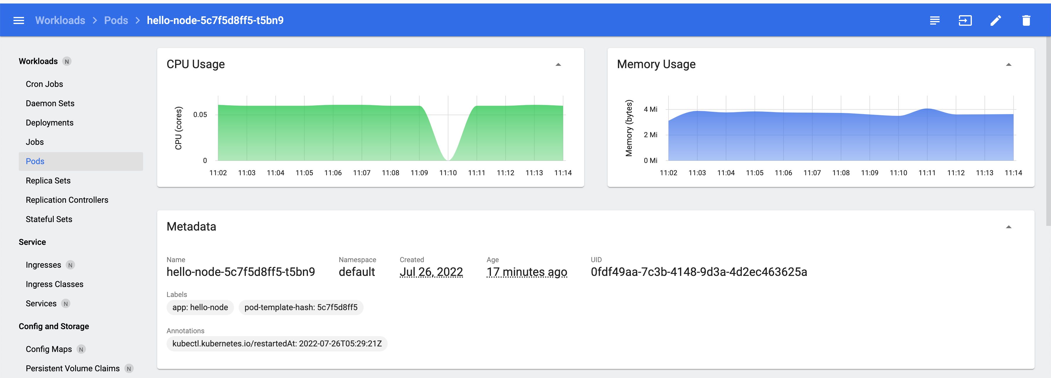 CPU and memory usage