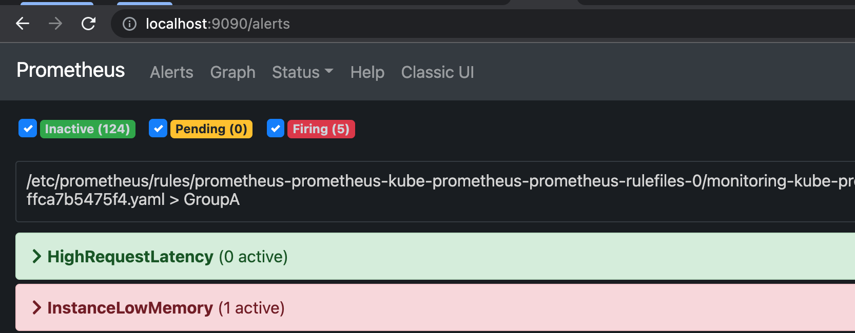 Prometheus web UI