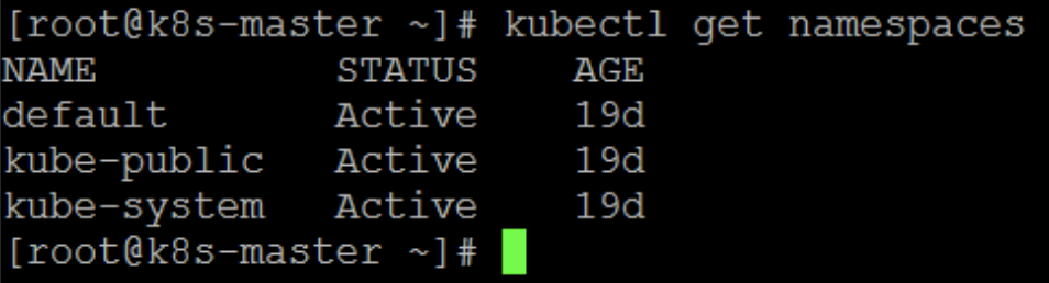 Kubectl get namespaces